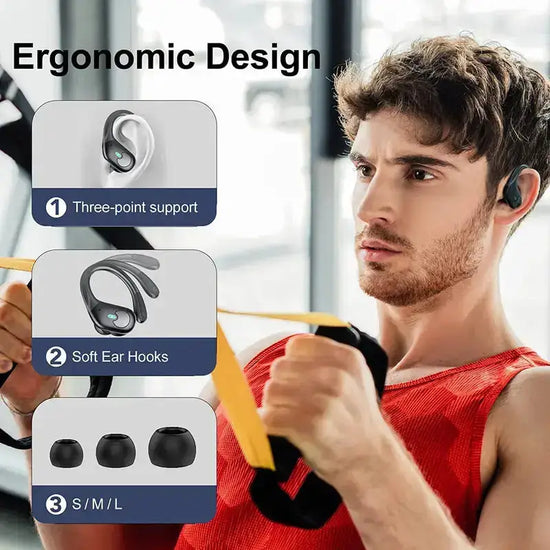 BX30 Sport Wireless Earbuds - 60H, LED Display, IPX7 EchoNexus INC.