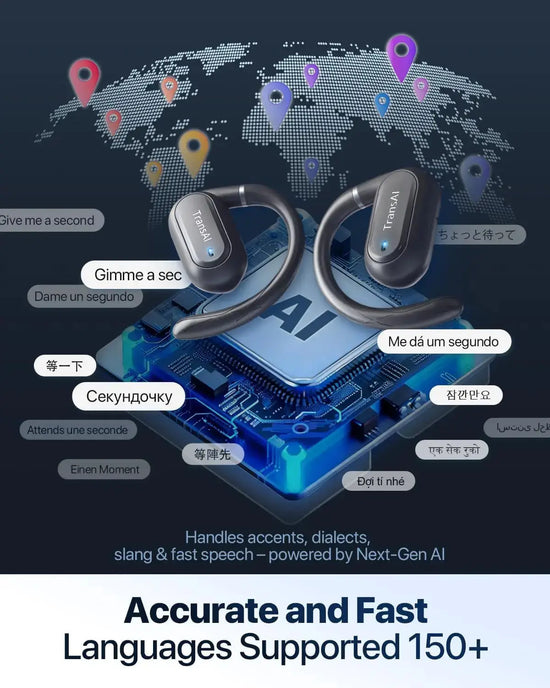 AI Translator Earbuds with Smart Screen Case - 157 Languages EchoNexus INC.