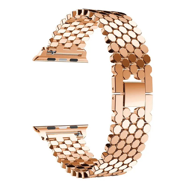 Apple Watch Stainless Steel Strap - Sleek Fish-Scale Design BandsCo Straps