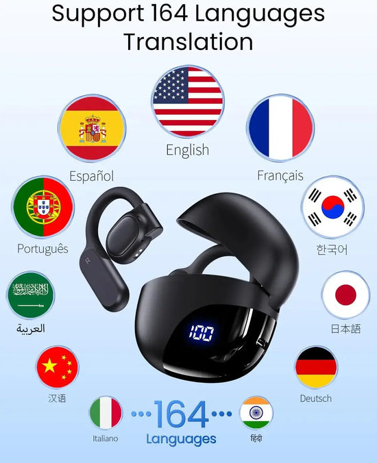 Professional AI Translator Earbuds - 164 Languages, 80 Hours of Wireless Clarity EchoNexus INC.