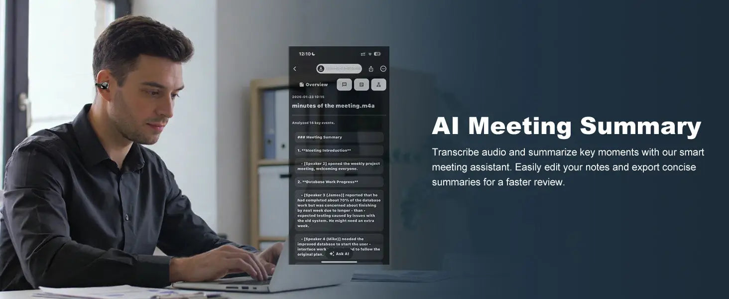 Professional AI Chip Translator Earbuds - App-Free, 60H, BT 6.0 - Lxvox