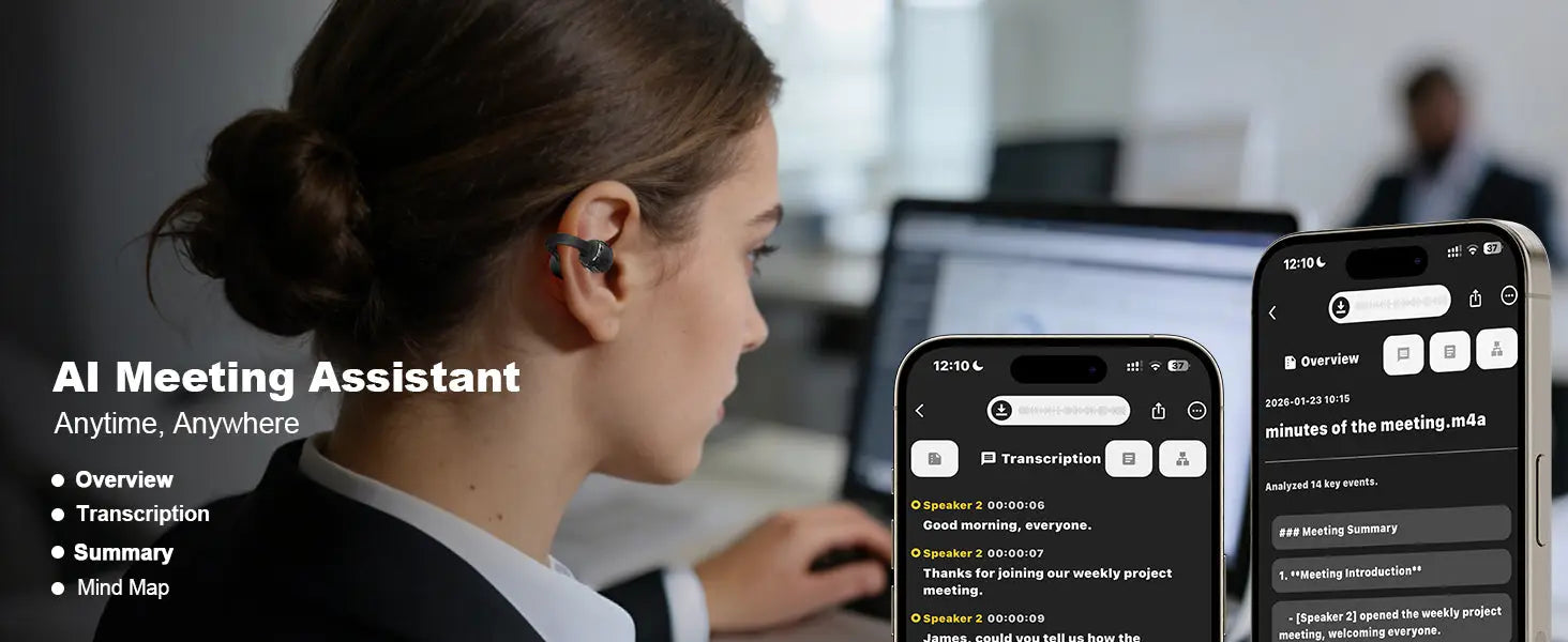 Professional AI Chip Translator Earbuds - App-Free, 60H, BT 6.0 - Lxvox