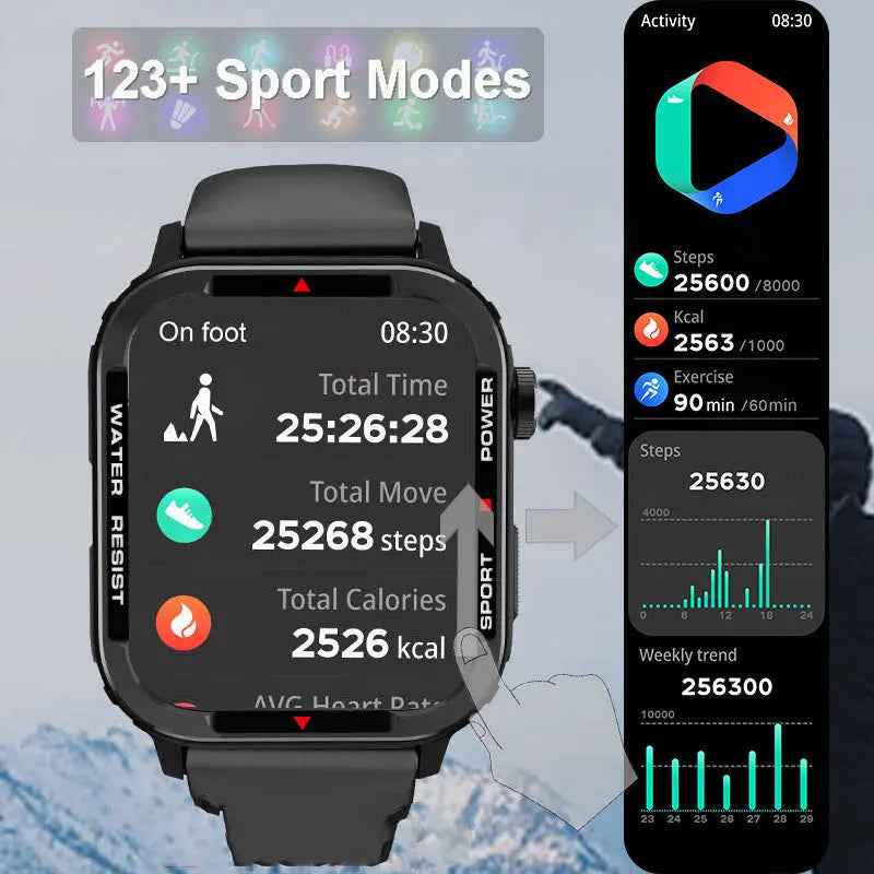 Bluetooth Sports Smartwatch Blood Pressure Blood Oxygen Monitoring - Lxvox