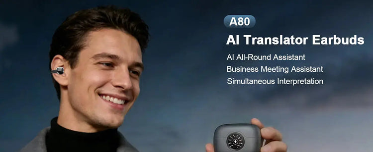 Professional AI Chip Translator Earbuds - App-Free, 60H, BT 6.0 EchoNexus INC.